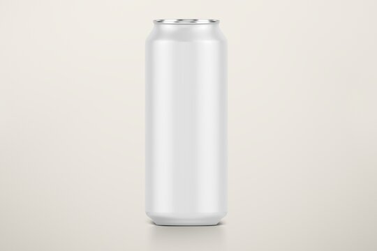 Empty beverage aluminum can with design space