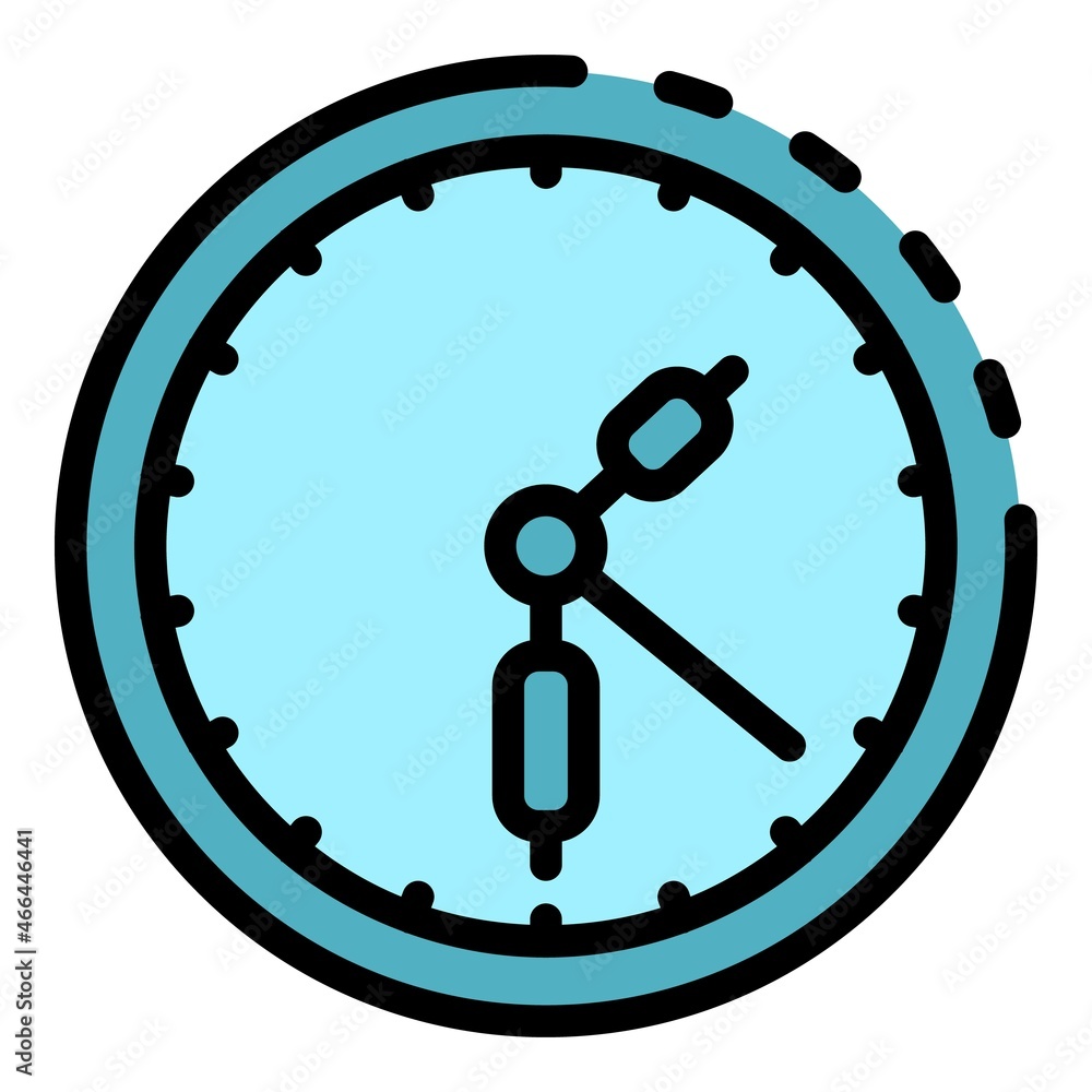 Poster work clock icon. outline work clock vector icon color flat isolated