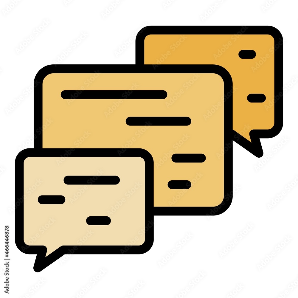 Poster chatting icon. outline chatting vector icon color flat isolated