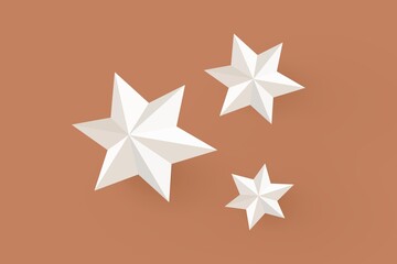 White 3D Christmas star, festive ornament