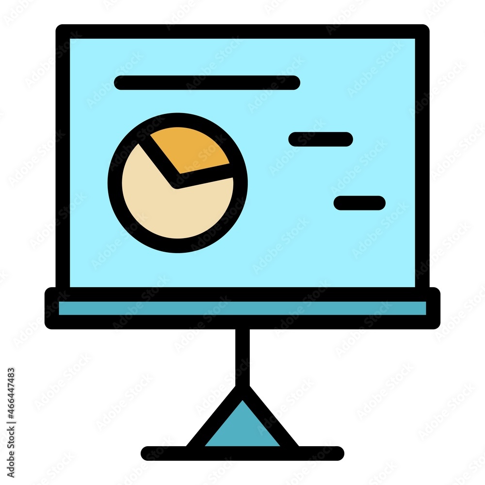 Poster report desk icon. outline report desk vector icon color flat isolated