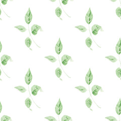 
Delicate green leaves. Watercolor illustration for wallpaper, wrapping paper, textiles.