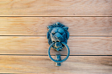lion head antique doorknob wooden floor
