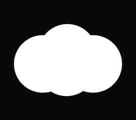 Cloud vector icon isolated over black background, single cloud vector illustration