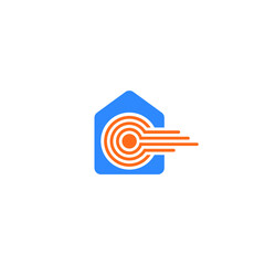 home target logo design, real estate and mortgage vector icon.