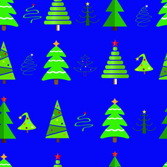 Vector seamless pattern of christmas tree
