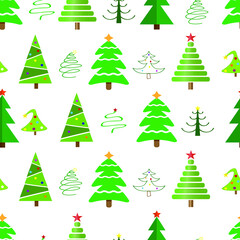 Vector seamless pattern of christmas tree