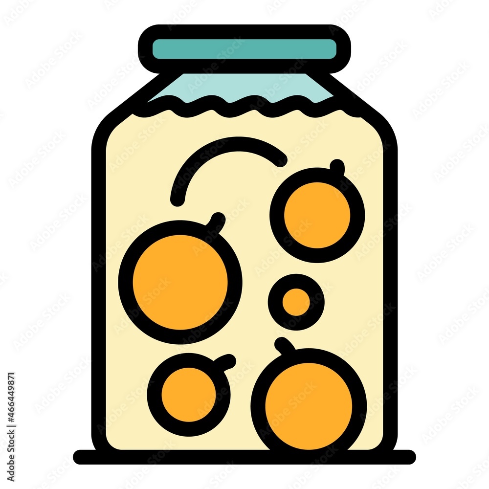 Poster compote jar icon. outline compote jar vector icon color flat isolated