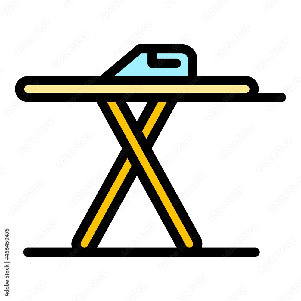 Poster ironing table icon. outline ironing table vector icon color flat isolated