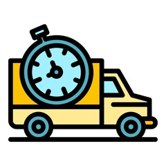 Fast cleaning service icon. Outline fast cleaning service vector icon color flat isolated