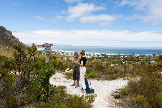 hikers on the Fernkloof Nature Reserve trail, Hermanus, South Africa