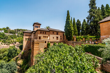 Famous moorish Alhambra palaces in Granada, Andalusia, Spain