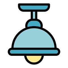 Bedroom light lamp icon. Outline bedroom light lamp vector icon color flat isolated