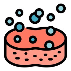Bath sponge icon. Outline bath sponge vector icon color flat isolated