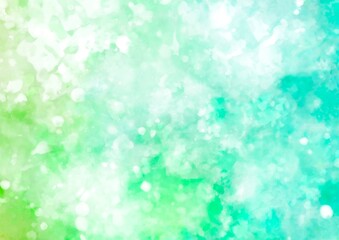 緑色の幻想的なキラキラ水彩テクスチャ背景
