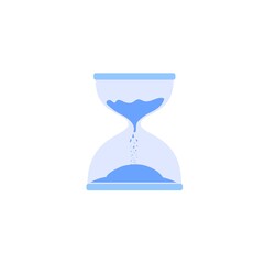 Vector cartoon flat hourglass isolated on empty background-time tracking and following daily schedule, workflow optimization concept,web site banner ad design