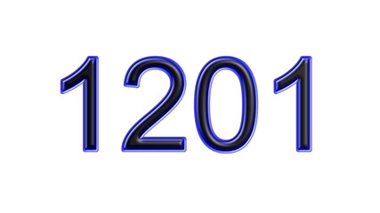 blue 1201 number 3d effect white background