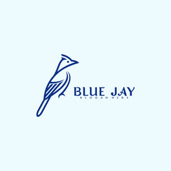 Blue jay bird logo vector design. Modern creative design