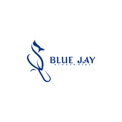 Blue jay bird logo vector design. Modern creative design