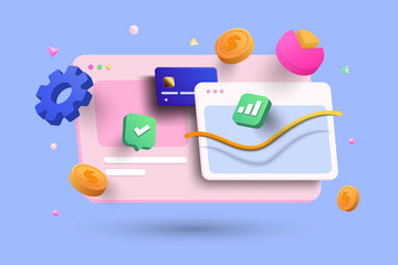 Modern 3d illustration of Data Analysis concept