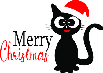cute christmas cat vector illustration