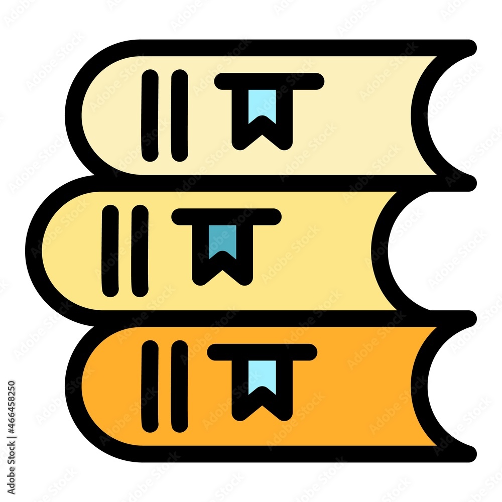 Wall mural Stack of books icon. Outline stack of books vector icon color flat isolated - Wall murals