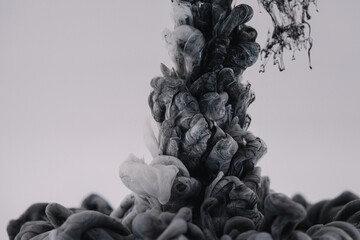 white black smoke on a white background.