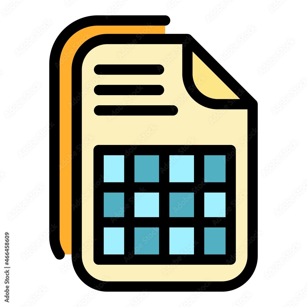 Poster checklist file icon. outline checklist file vector icon color flat isolated