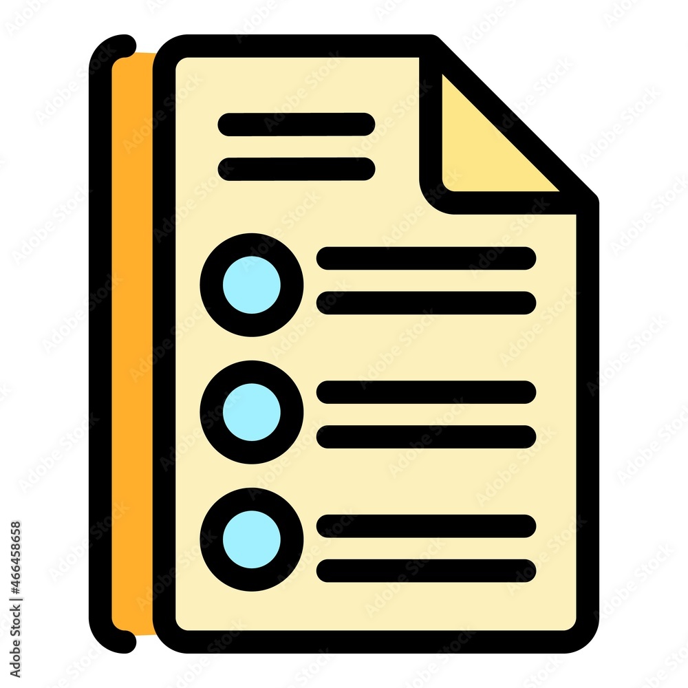 Poster text syllabus icon. outline text syllabus vector icon color flat isolated