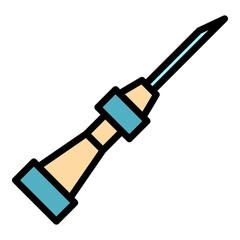 Clinical catheter icon. Outline clinical catheter vector icon color flat isolated