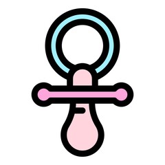 Nipple icon. Outline nipple vector icon color flat isolated