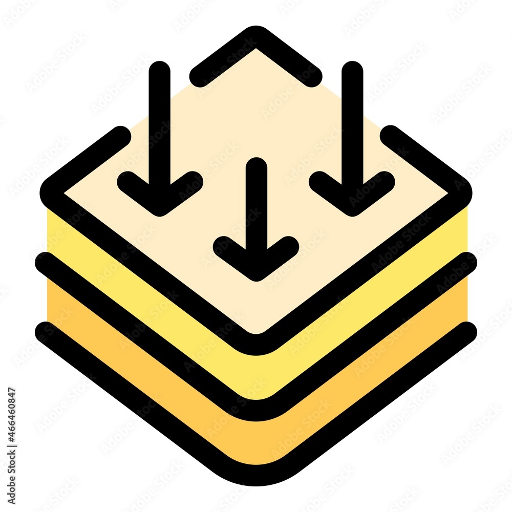 Poster material absorption icon. outline material absorption vector icon color flat isolated