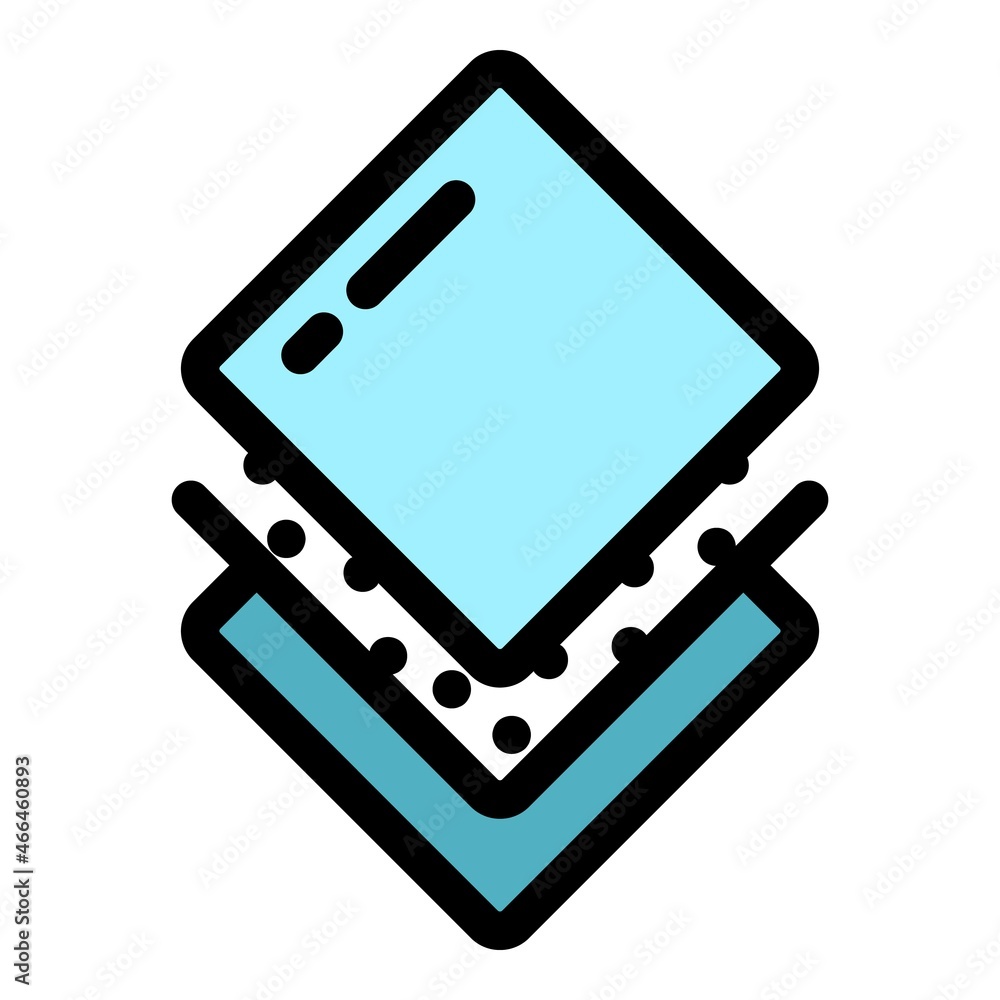 Poster absorbing material icon. outline absorbing material vector icon color flat isolated
