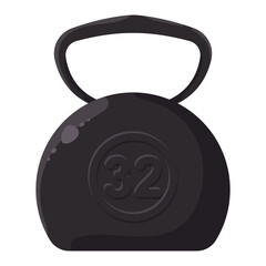 32kg kettlebell vector cartoon illustration isolated on a white background.