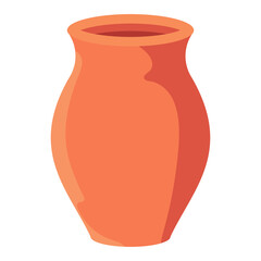 Clay pot vector cartoon illustration isolated on a white background.