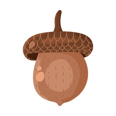 Acorn vector cartoon icon isolated on a white background.