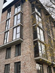 Obraz premium new residential building made of red brick