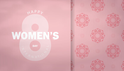 Brochure 8 march international womens day pink with luxury ornaments