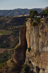 landscape view of the viewpoint of the city of Ronda at sunset in the province of Malaga