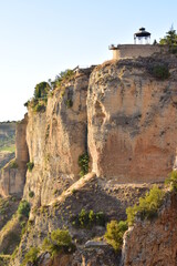 Fototapeta na wymiar landscape view of the viewpoint of the city of Ronda at sunset in the province of Malaga