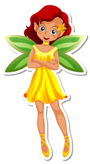 Beautiful fairy cartoon character sticker