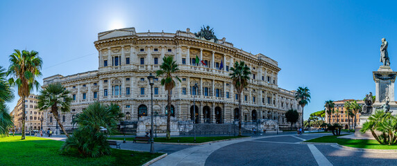 Roma, il Palazzaccio, oggi sede della Suprema Corte di Cassazione - obrazy, fototapety, plakaty
