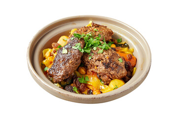 Overhead close-up shot of Morroccan Kofte Couscous.