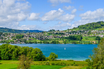 Beinwil, Hallwilersee, See, Seeufer, Seeuferweg, Naturschutzgebiet, Dorf, Landwirtschaft,...