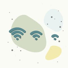 Set of vector wi-fi icons with different signal received on multicolored background.