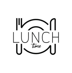 Lunch time with creatif font design.	