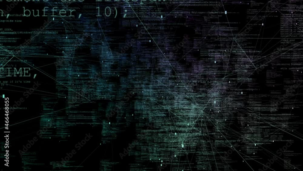 Poster a pile of white digital texts of different formats on a black screen. bitcoin block service.