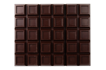 Black chocolate bars isolated on white background
