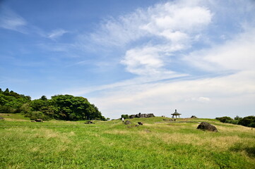Beautiful landscape view from the mountain top in Yangmingshan National Park.