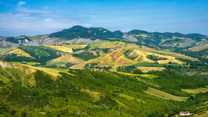 Fototapeta premium Rural landscape on the hills near Imola and Riolo Terme